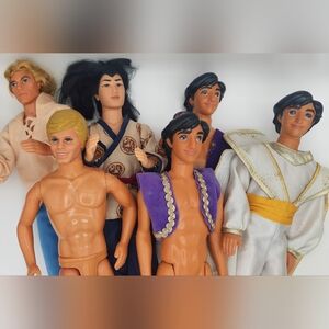 Disney Prince Dolls Set - Purple, White, Gold, Tan
